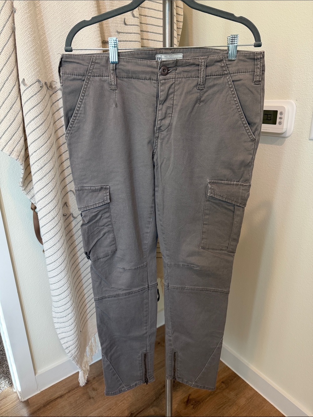 Free People Gray Cargo Pants